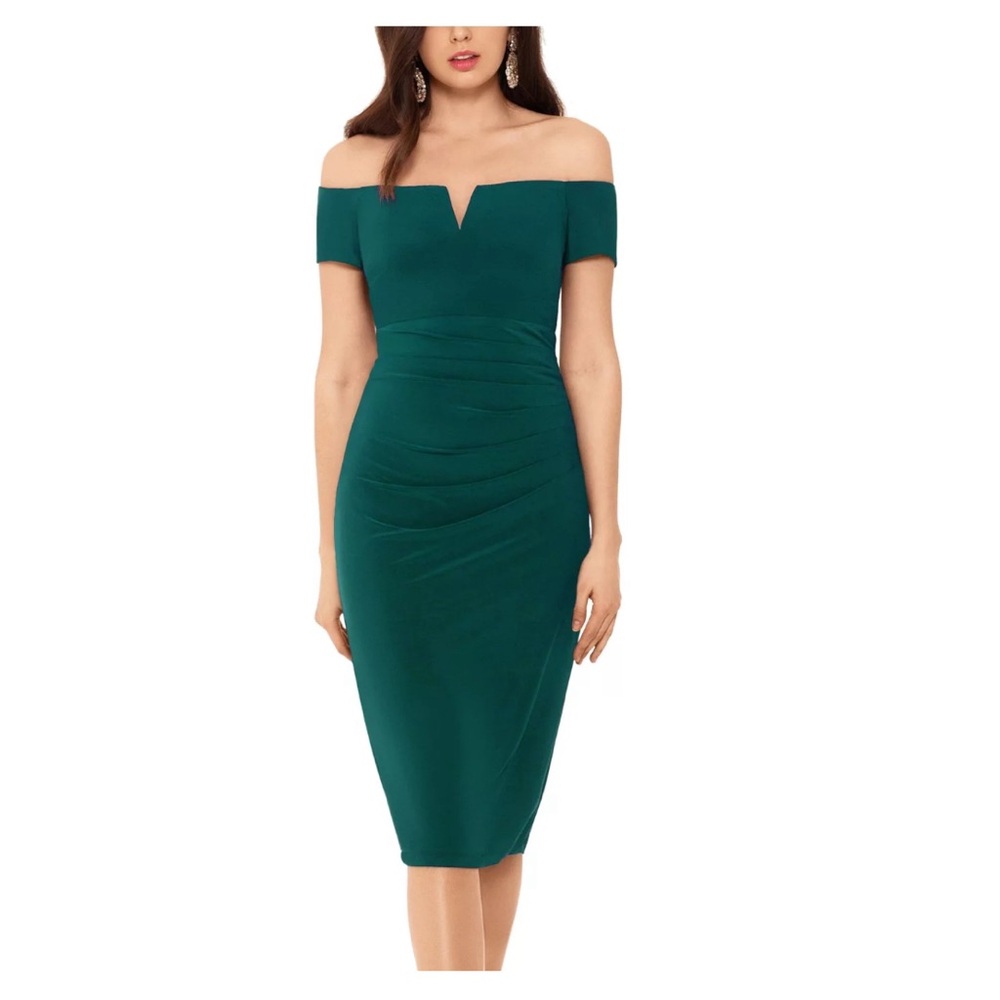 NWT XSCAPE Formal Off Shoulder Dress